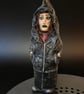Jade Hand Sculpted Gothic Art Doll Upcycled Glass Bottle & Paper Mache Sculpture