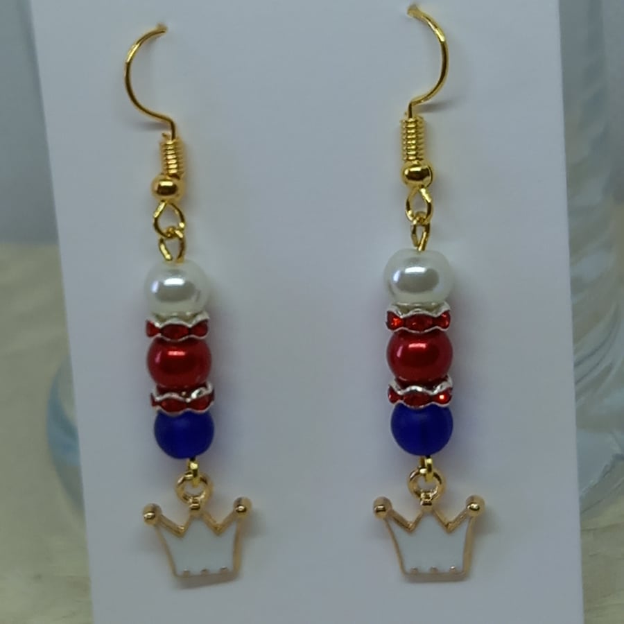 Red white and blue earrings