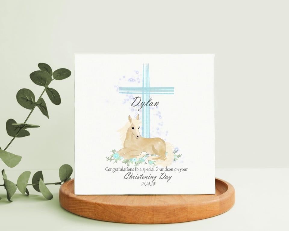 Christening Card, baptism keepsake , personalised with any name and date. 