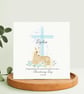 Christening Card, baptism keepsake , personalised with any name and date. 