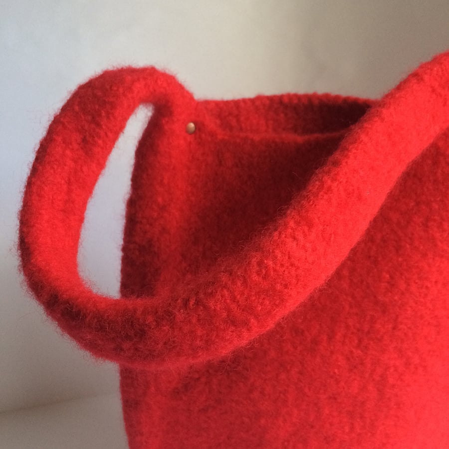 Felted wool tote bag