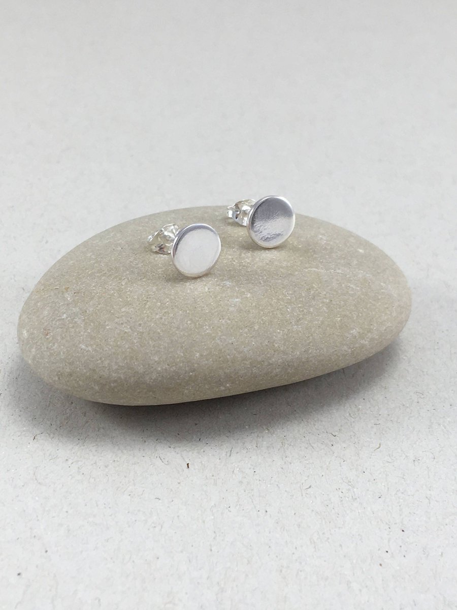 Minimalist Sterling Silver 8mm Round Stud