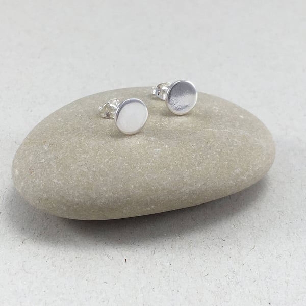 Minimalist Sterling Silver 8mm Round Stud