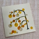 Original Hand drawn and printed watercolour art card or an abstract tree. 