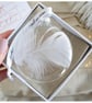 White Feather Memorial Bauble, Round Glass Christmas Ornament, Remembrance Keeps