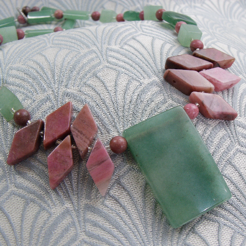 Short Semi-Precious Stone Necklace UK, Unique Short Semi-Precious Necklace DD25