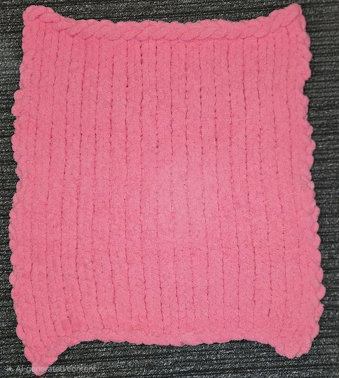 Chunky Knit Baby Blanket Plush Pink Chenille Handmade Nursery Blanket