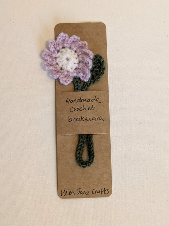Handmade crochet flower bookmark - lilac