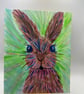 Original colourful hare or rabbit 8x10"  - Image 1