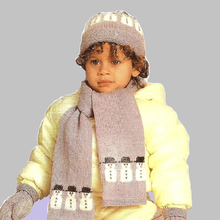 VINTAGE KNITTING PATTERN PDF Snowman Set