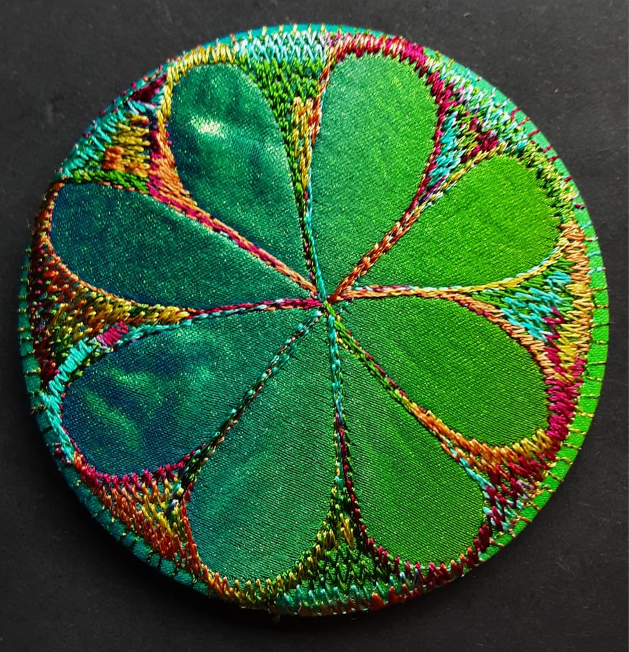 Large Pocket Mirror Handbag Accessories Colourful Free Machine Embroidery