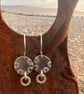 Eco Silver Mismatched Circles Earrings  