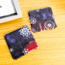 A Pair of Multi Coloured Fused Glass Coasters
