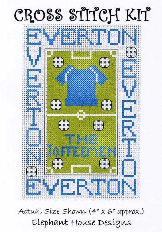 Everton Cross Stitch Kit Size 4" x 6" Full Kit