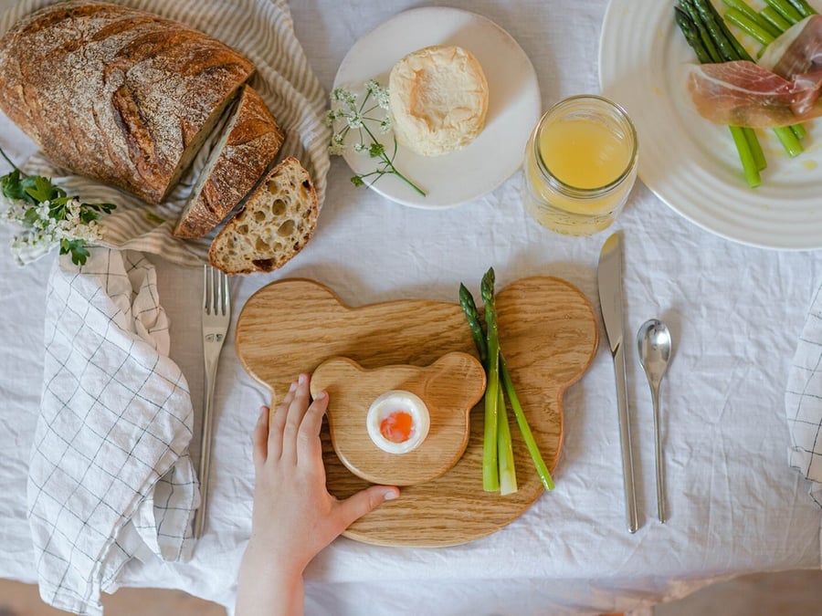 Breakfast Set - Bear - Wooden Toast Board & Egg Cup - Breakfast Gifts