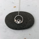Recycled Sterling Silver Wire Pendant - Circle Cluster Necklace