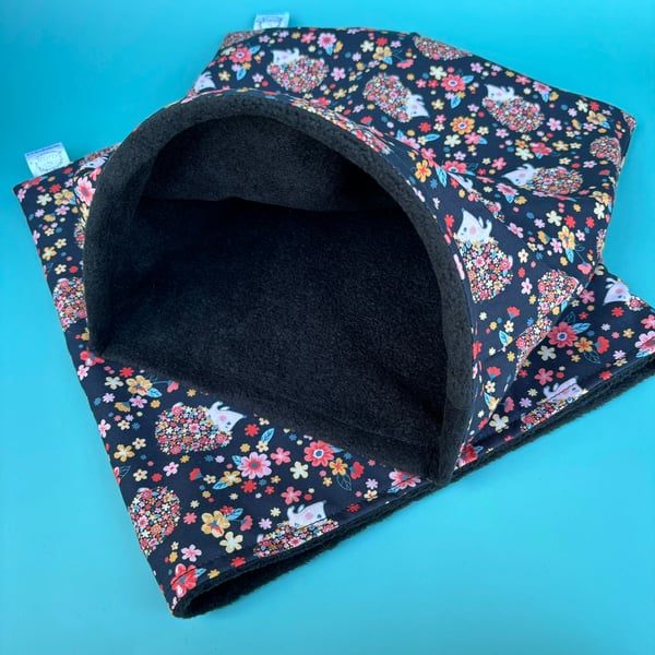 LARGE Flower hedgehogs snuggle sack. Cuddle pouch for hedgehogs and guinea pigs.