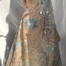 Blue Moon Celestial Wedding Veil - Embroidered Sequin Star And Moon Bridal Veil