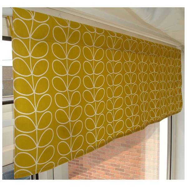 Curtain Pelmet Window Valance 50" x 16" Pole Treatment Cafe Rod Yellow Stem Leaf