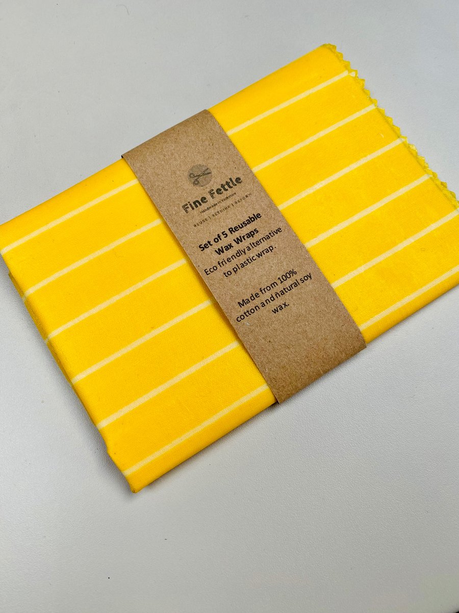 Set of 5 reusable wax wraps