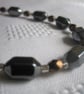 Gemstone Bracelet - Hematite & Czech Fire Polished Glass Beads - Image 3