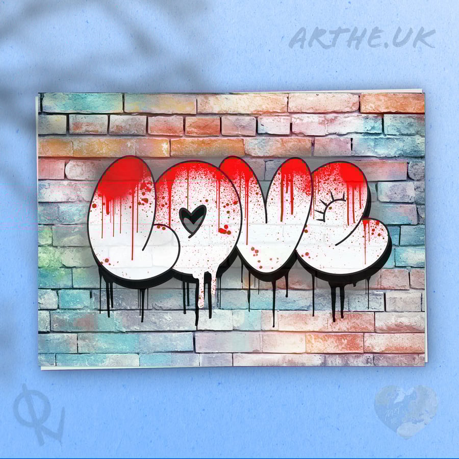 Love on a Rainbow Wall Graffiti Signed Print