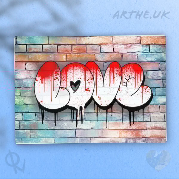 Love on a Rainbow Wall Graffiti Signed Print