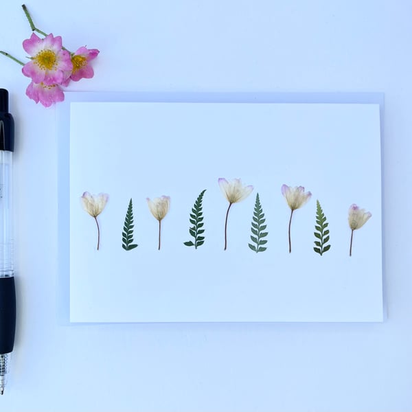 Handmade Real Pressed Flower Greeting Card