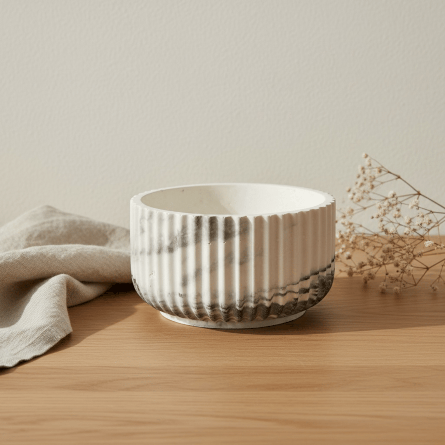 Grey and White Marbled Jewellery Bowl for Trinkets and Small Treasures