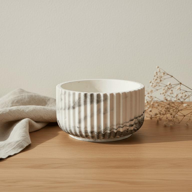 Grey and White Marbled Jewellery Bowl for Trinkets and Small Treasures