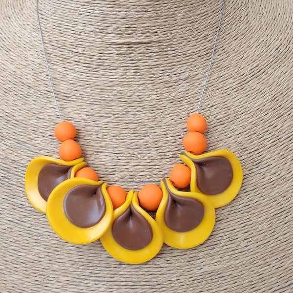 Festival handmade polymer clay necklace 