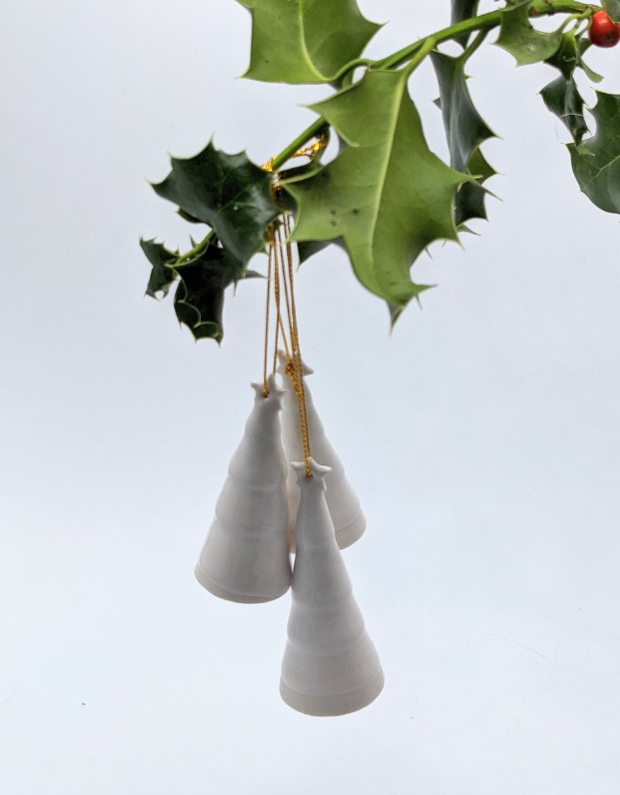 Porcelain Snowy Christmas Tree Decoration
