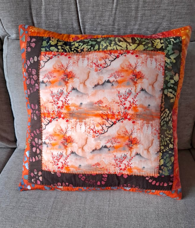 Quilted patchwork cushion cover