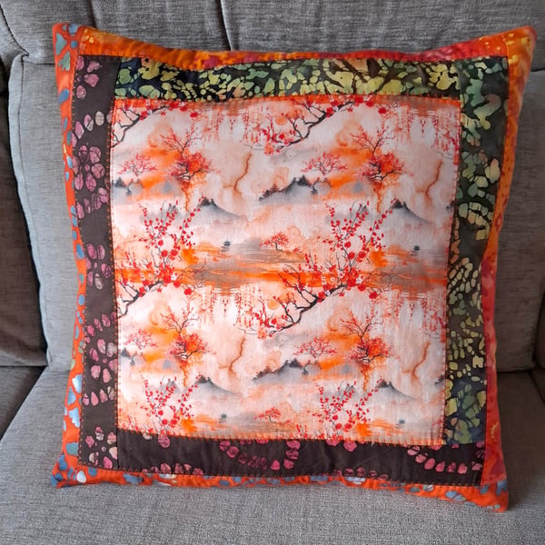Quilted patchwork cushion cover