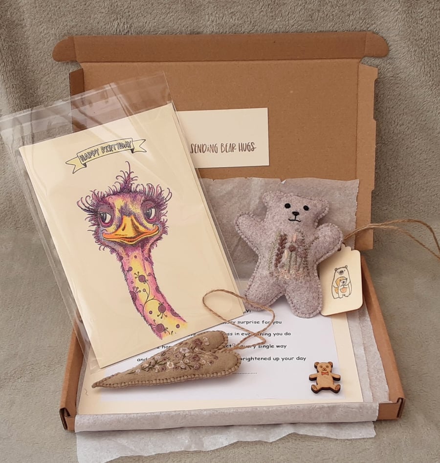 Teddy bear letterbox gift, bear hugs birthday gift box,  perfectly imperfect 