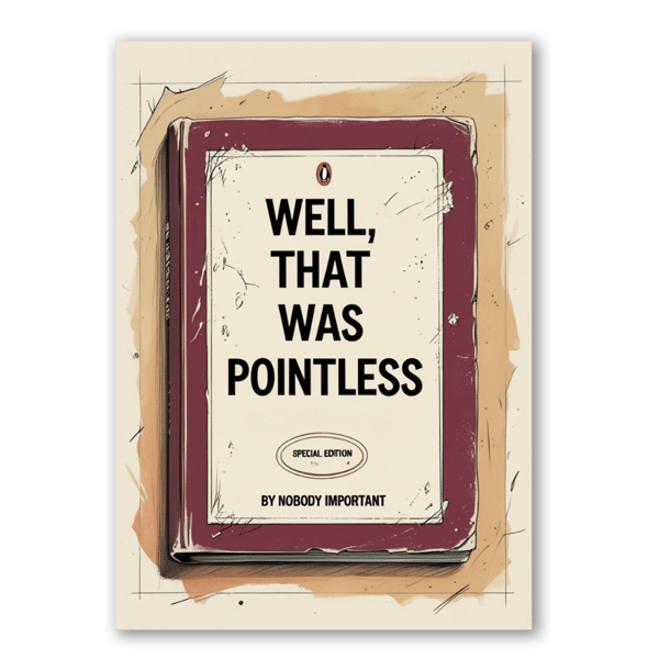 Funny Book Cover Wall Art Print Penguin Book Style A4 A3 A2