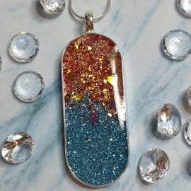 Dazzling Two-Tone Glitter Pendant