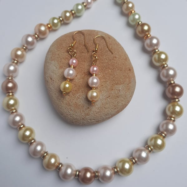 Faux Pearl Beads Jewellery set