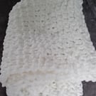 Cosy and soft hand knitted white large baby blanket