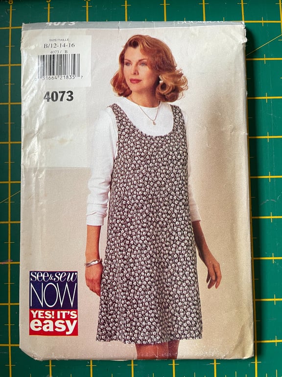 90s A Line Dress and Top Sewing Pattern See and Sew 4073 Easy Sew Size 12 to 16 