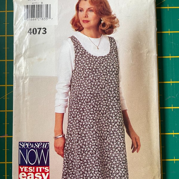 90s A Line Dress and Top Sewing Pattern See and Sew 4073 Easy Sew Size 12 to 16 