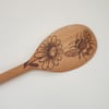 Decorated wooden spoon, bee pyrography, baking gift