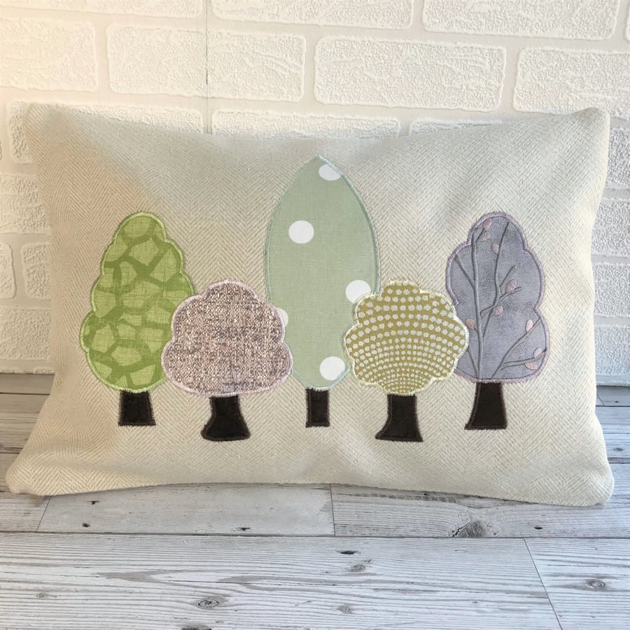 Spring trees rectangular cushion