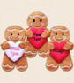 Heart Message Gingerbread Decoration - Personalised Embroidered Character - Image 1