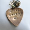 Just Breathe Hand Stamped Vintaj, Lampwork & Glass Necklace