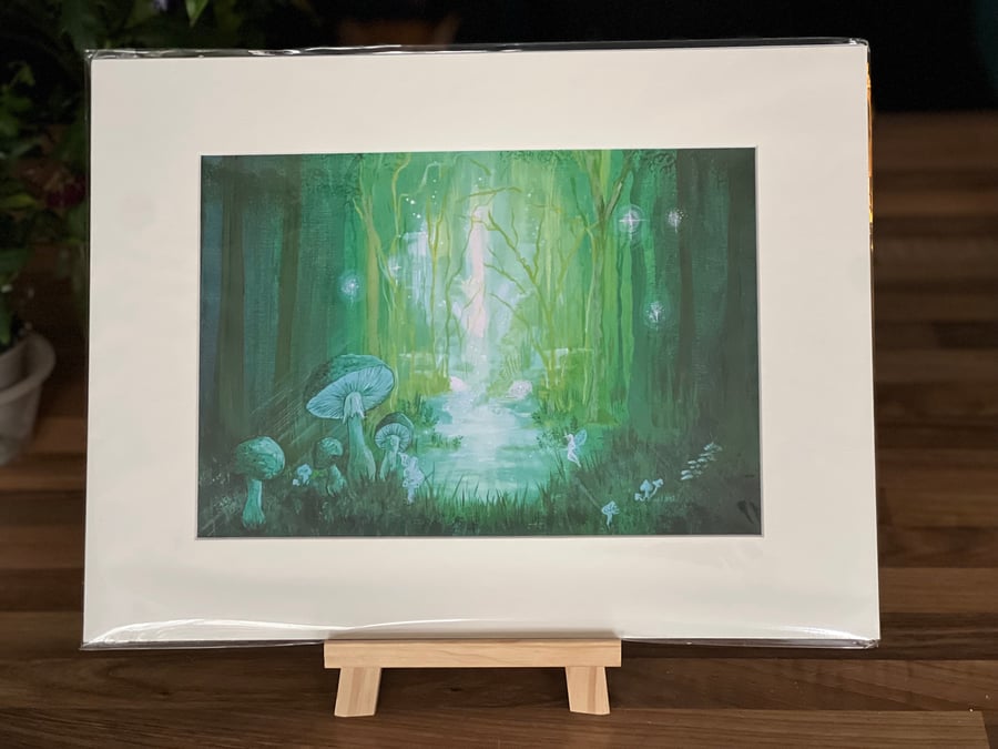 Art Print of Acrylic painting - Secret Waterfall