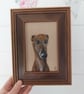 Framed Original Art Soft Pastel Sighthound Greyhound Whippet Dog