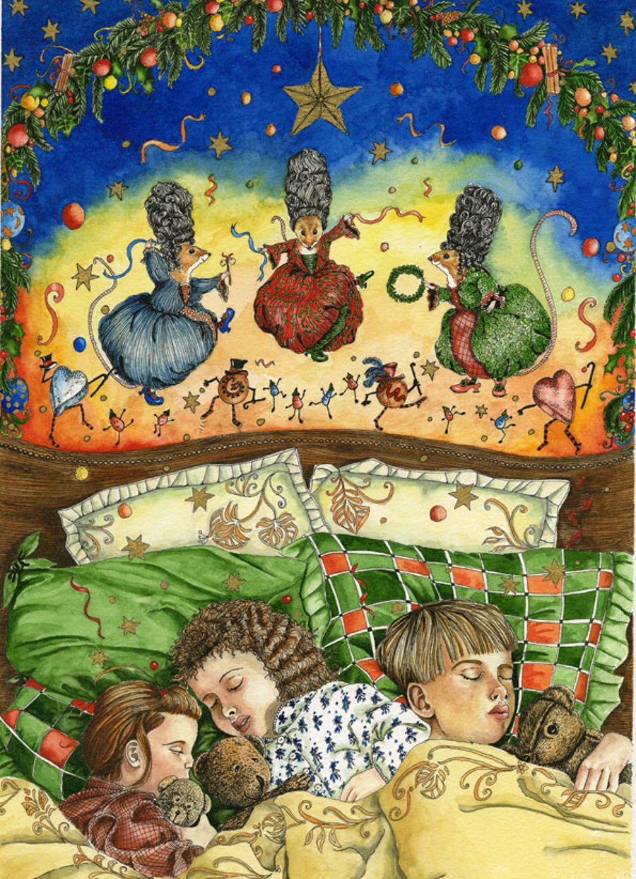  Christmas Print Night before Christmas illustration 8x11 Art Print