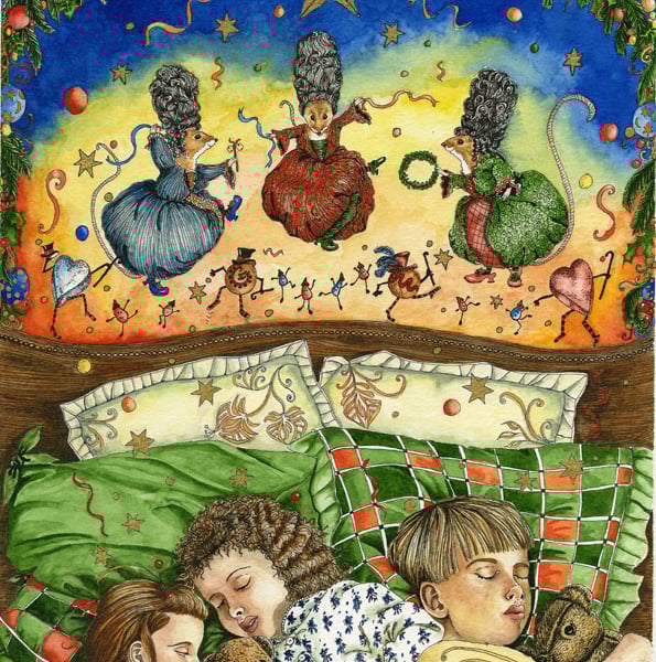  Christmas Print Night before Christmas illustration 8x11 Art Print