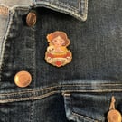 Frida Kahlo Pin Badge – Wooden Brooch, Feminist Gift, Positive Affirmation Jewel